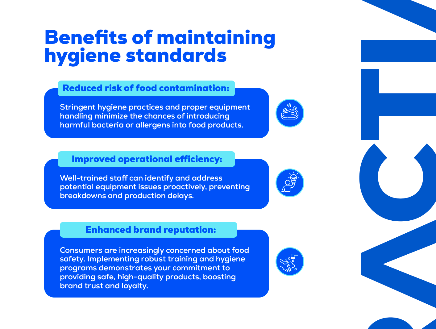 Benefits of maintaining hygiene standards in food maintenance