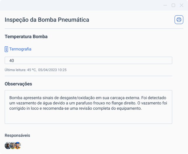 Registro de informações e análise inspeção sensitiva