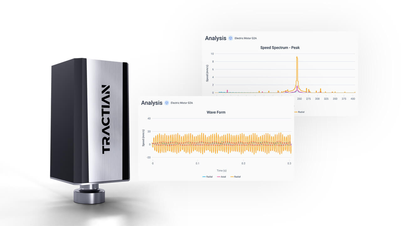 Smart Trac sensor next to graphs