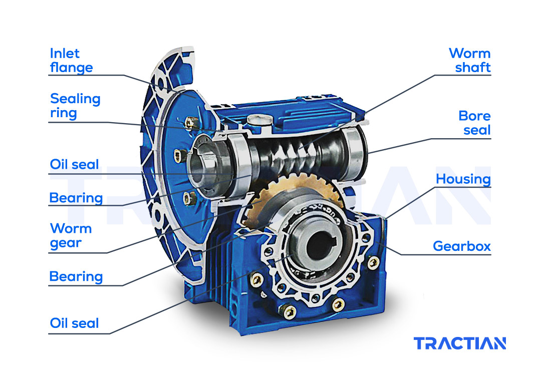Worm screw gearmotor components